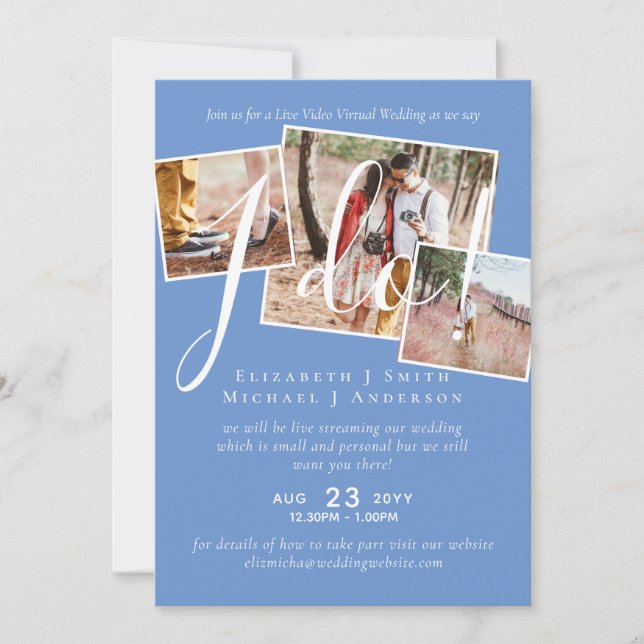 Live Video Chat Wedding or Couples Shower Invites (Front)