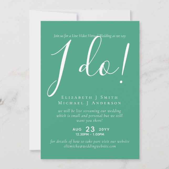 Live Video Chat Wedding or Couples Shower Invites (Front)