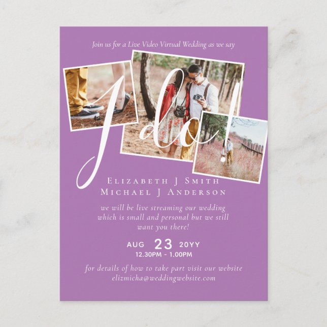 Live Video Chat Wedding or Couples Shower Invites Postcard (Front)