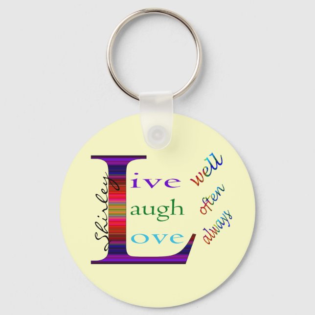 Live Well, Laugh Often, Love Always by STaylor Key Ring (Front)