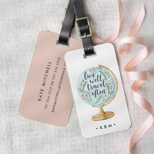 Live Well, Travel Often Luggage Tag