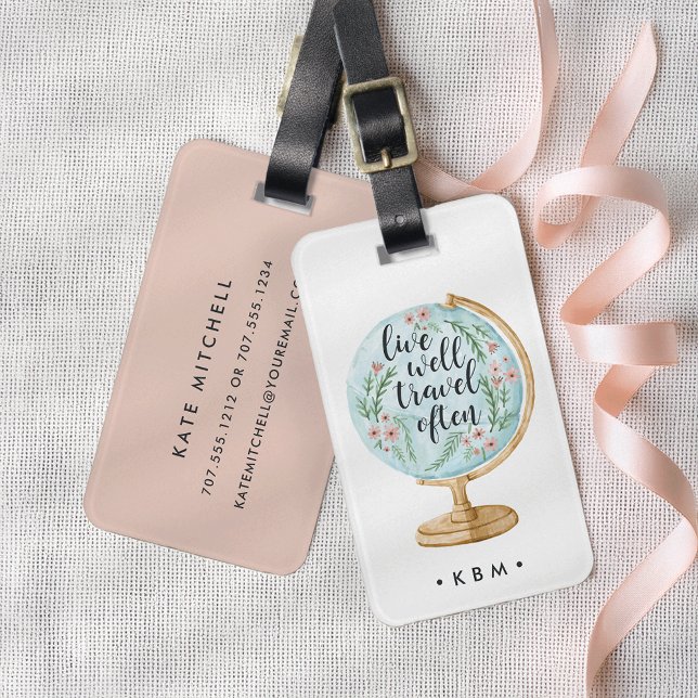 Live Well, Travel Often Luggage Tag (Creator Uploaded)