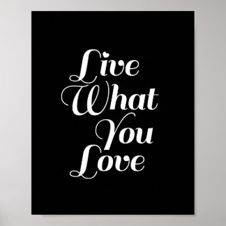 Live What - Typography Quote Print in Black