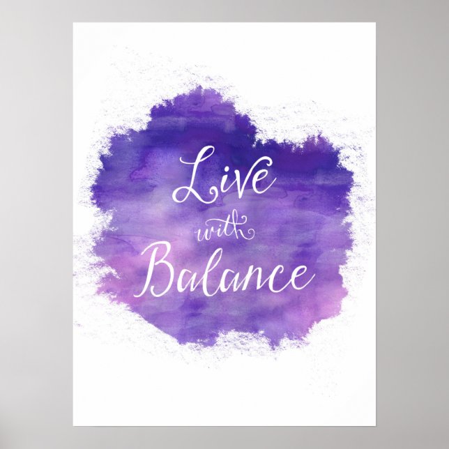 Live with Balance Typography Poster (Front)