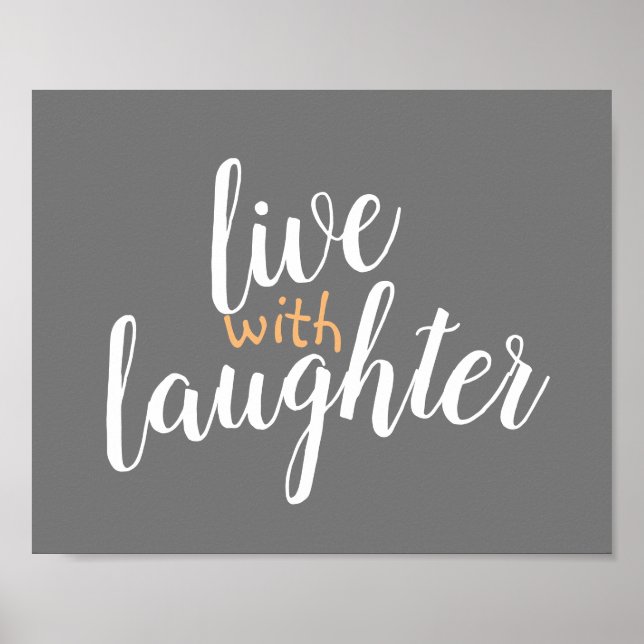 live with laughter typography word art poster (Front)