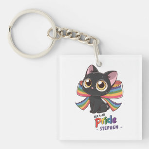Live With Pride – Rainbow Cat LGBTQ Pride Key Ring