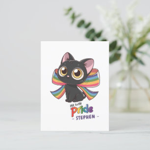 Live With Pride – Rainbow Cat LGBTQ Pride Postcard