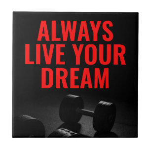 Live Your Dream Bodybuilding Training Fitness Ceramic Tile