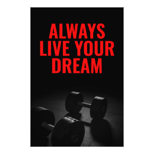 Live Your Dream Bodybuilding Training Fitness Photo Print