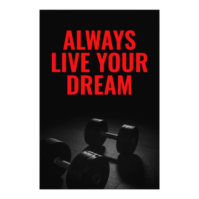 Live Your Dream Bodybuilding Training Fitness Photo Print (Front)