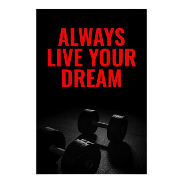 Live Your Dream Bodybuilding Training Fitness Poster (Front)