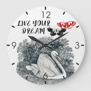 Live Your Dream Motivational Quote Large Clock