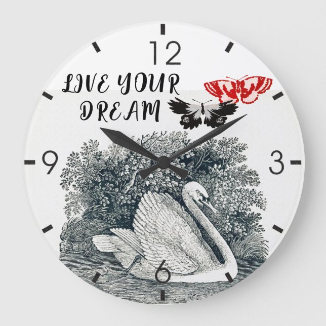 Live Your Dream Motivational Quote Large Clock (Front)