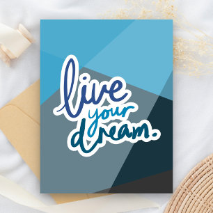 Live Your Dream Motivational Typography Postcard