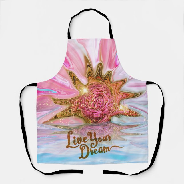 Live Your Dream - Rose Flower power Apron (Front)