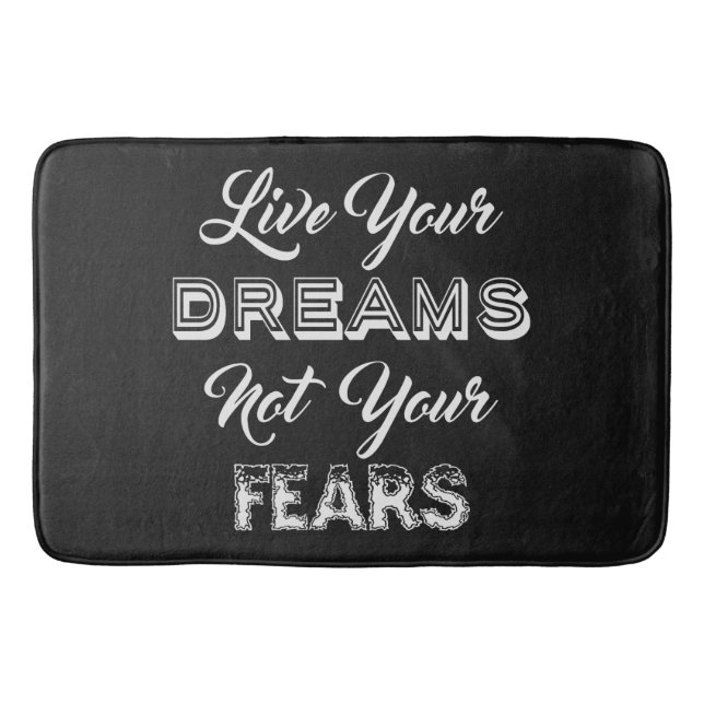 Live Your Dreams custom colour bath mats (Front)