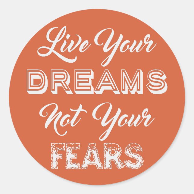 Live Your Dreams custom colour stickers (Front)