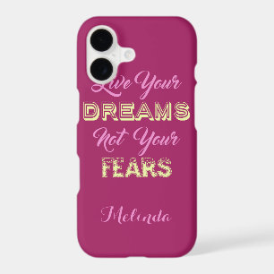 Live Your Dreams custom name & colour phone cases