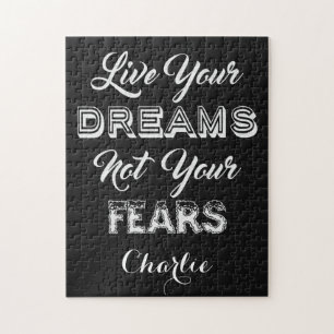 Live Your Dreams custom name & colour puzzle