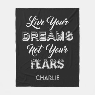 Live Your Dreams custom name fleece blanket