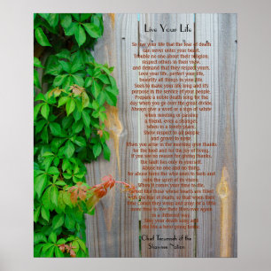 Live your life, Chief Tecumseh Poster