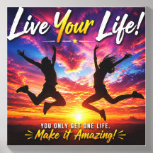Live Your Life Sunset Inspirational Design