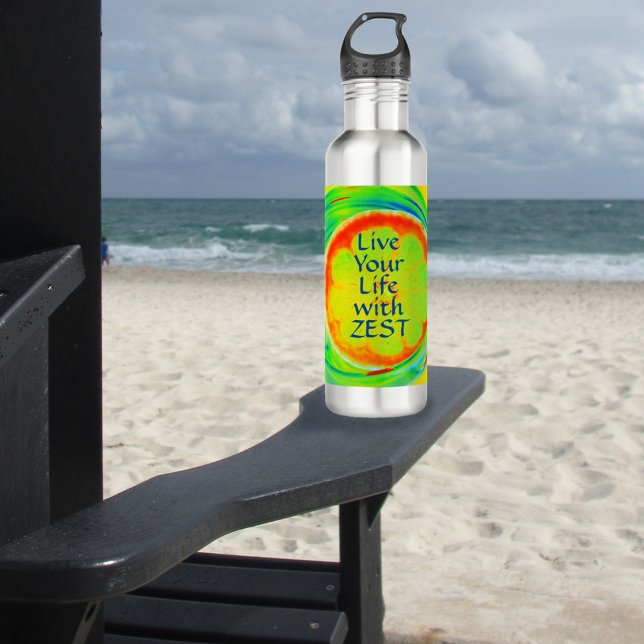 Live Your Life with Zest Psychedelic Pop Art 710 Ml Water Bottle (Creator Uploaded)
