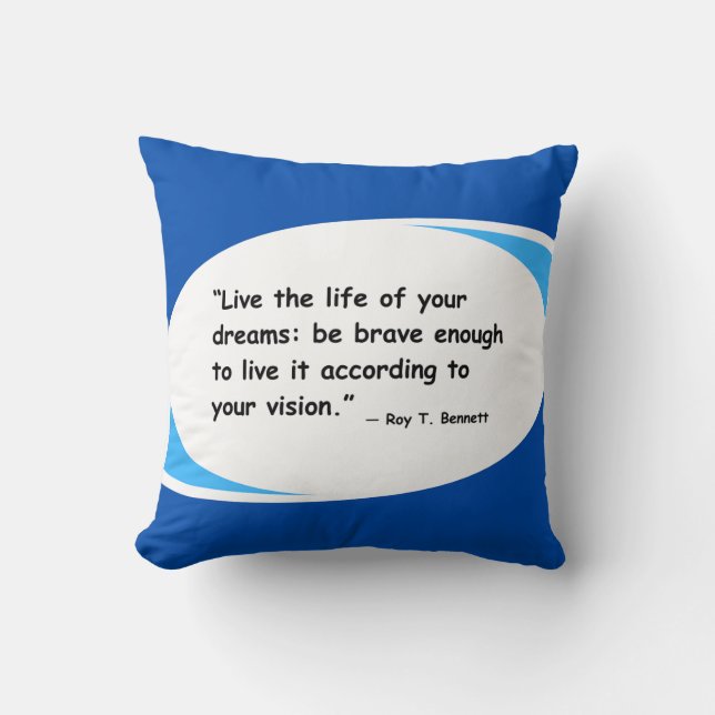 Live Your Vision – Motivational Quote Cushion (Front)