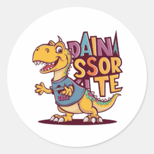Lively and whimsical vector illustration of a chil classic round sticker