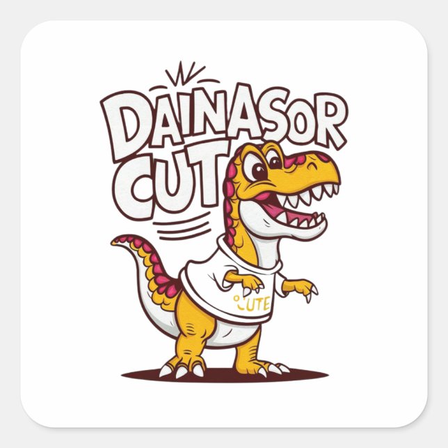 Lively and whimsical vector illustration of a chil square sticker (Front)