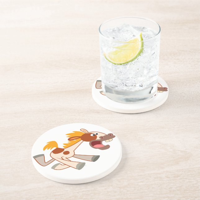 Lively Cartoon Pinto Horse Coaster (Side)