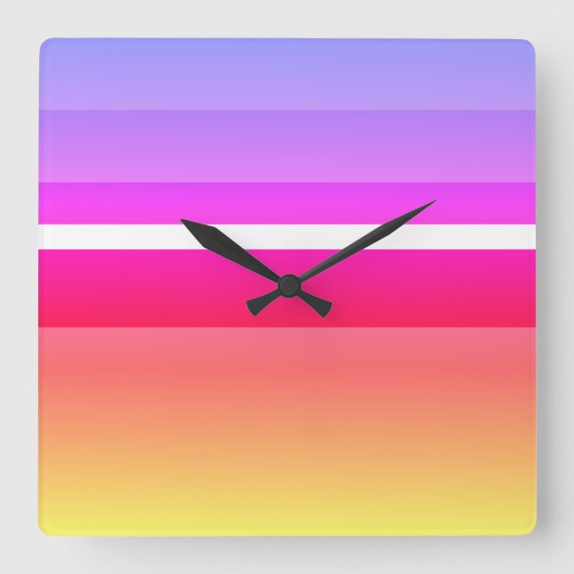 Lively Colors Familiar Horizontal Rectangles Square Wall Clock (Front)