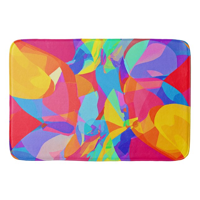 Lively Colourful Pattern Magic Bath Mat (Front)