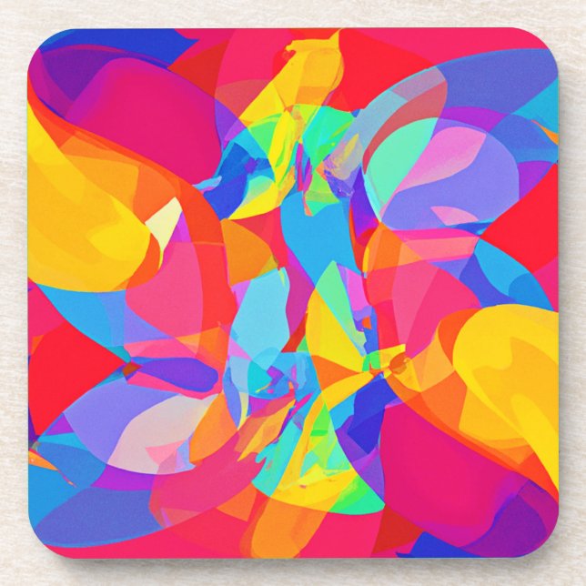 Lively Colourful Pattern Magic Coaster (Front)