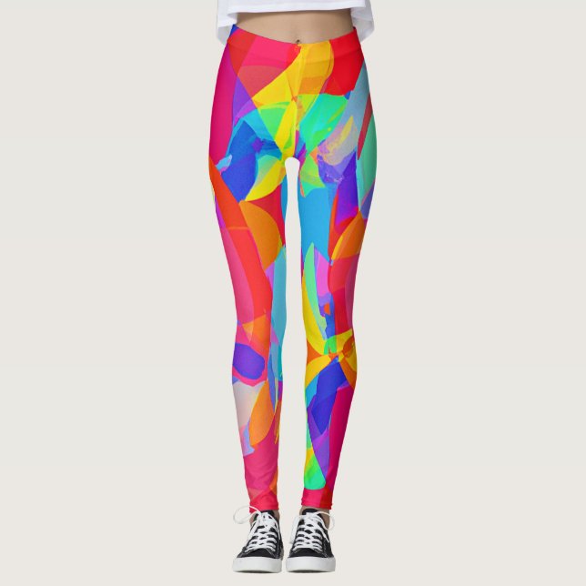Lively Colourful Pattern Magic Leggings (Front)