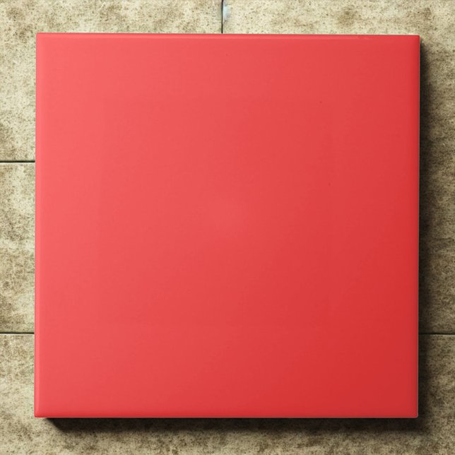 Lively Coral Red #ff4040 Vibrant Accent Ceramic Tile (Creator Uploaded)