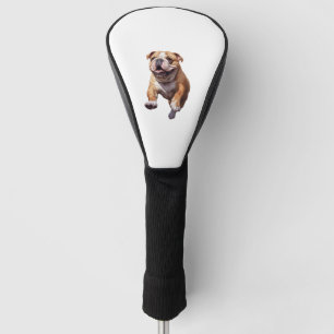 Lively English Bulldog Playfulness - Cute Dog Illu Golf Head Cover