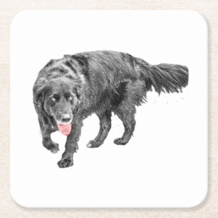 Lively Eyes, Red Tongue Square Paper Coaster