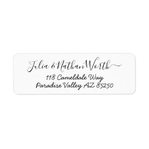 Lively Font Calligraphy Script Return Address Label