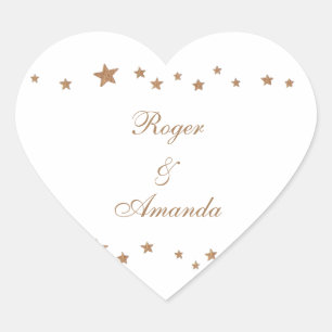 Lively Gold Stars Border Personalised Wedding Seal