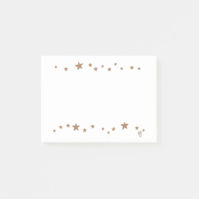 Lively Gold Stars Border Post it Notes (Front)