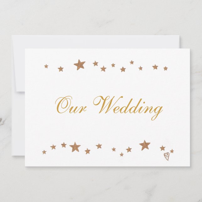 Lively Gold Stars Our Wedding Invitations (Front)
