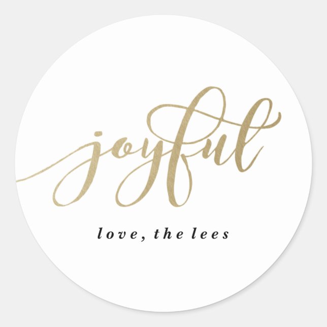 Lively Joyful Holiday Round Sticker (Front)