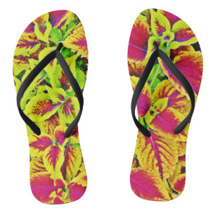 Lively Leaves Pattern Dance Thongs