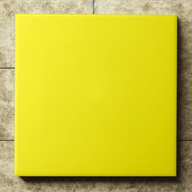 Lively Lemon Yellow #fff700 Accent Style Ceramic Tile (Creator Uploaded)