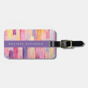 Lively Lines Background Luggage Tag