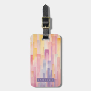 Lively Lines Background Luggage Tag