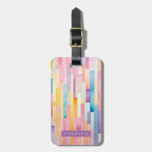 Lively Lines Background Luggage Tag