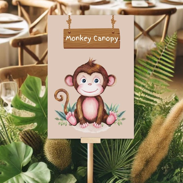 Lively Monkey Canopy Jungle Safari Table Card (Creator Uploaded)