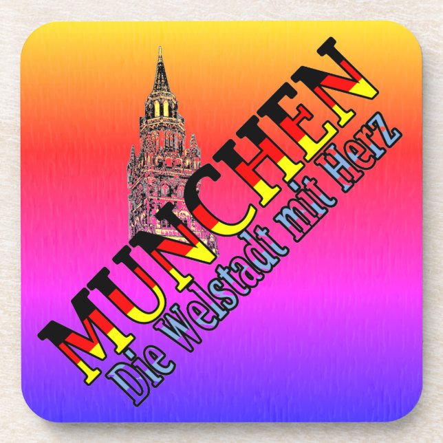 Lively Munich Bavaria Germany Deutchland Munich Coaster (Front)